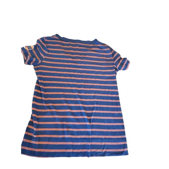 Tory Burch striped Pima cotton t shirt lightweight with Logo! Medium - Picture 2 of 6